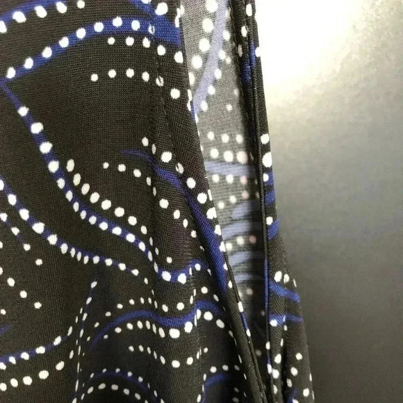 Investments Sleeveless,twisted waist detail,round neck,flare,stretch,dot print - Picture 5 of 12